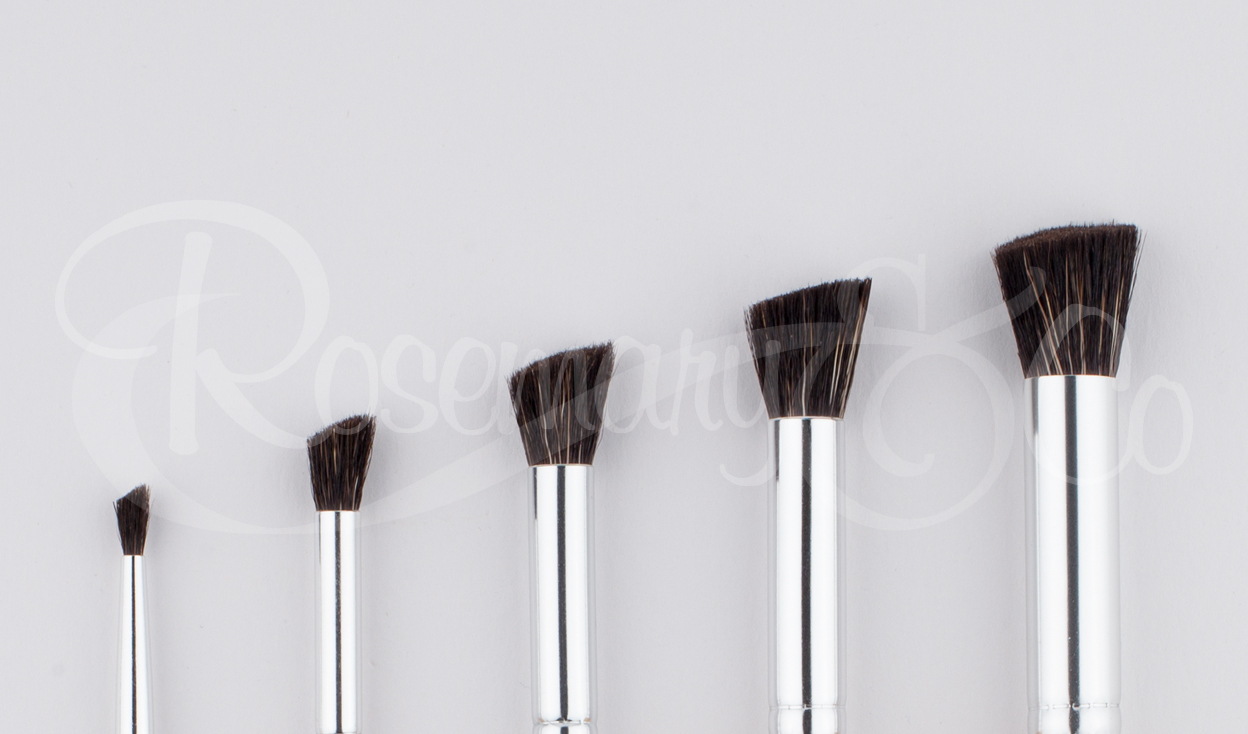 Brush with long handle, white goat hair, 14 mm Brushes